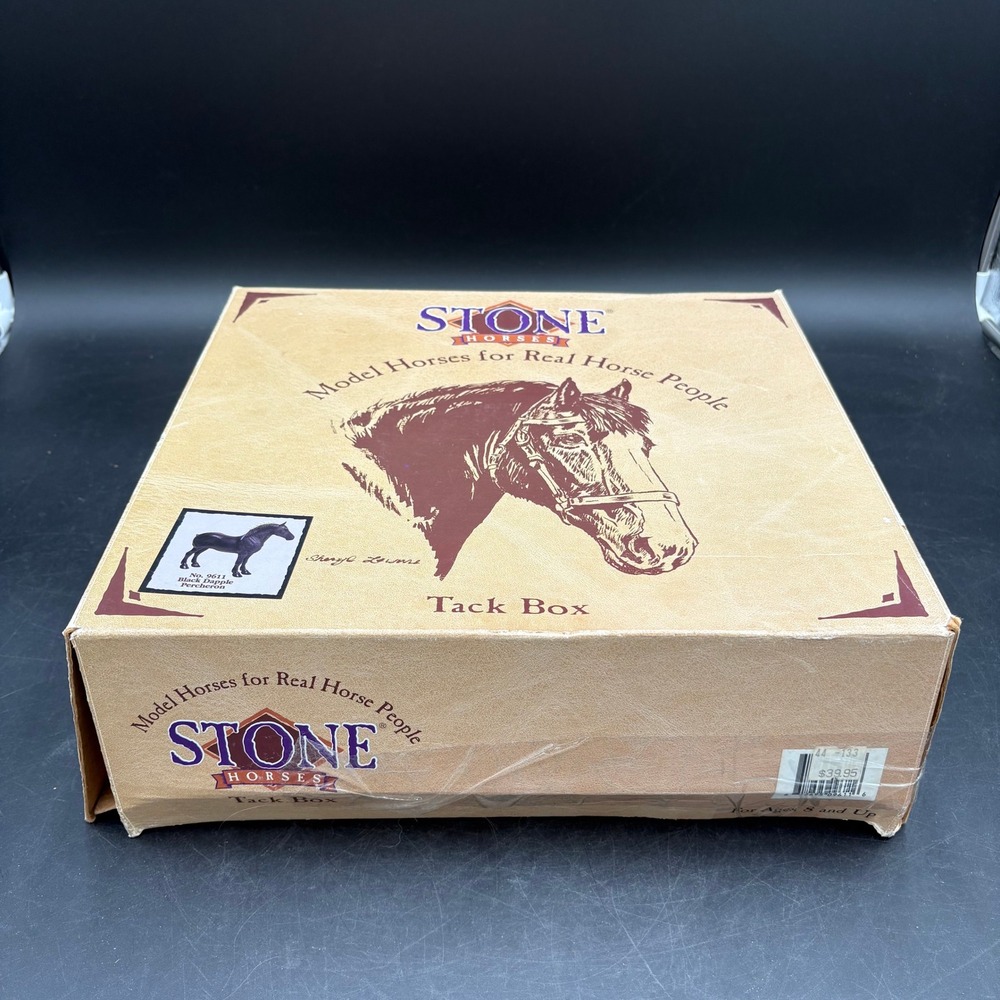 Peter Stone Model Horse No 9611 Black Dapple Percheron Vintage 1997 Tack Box